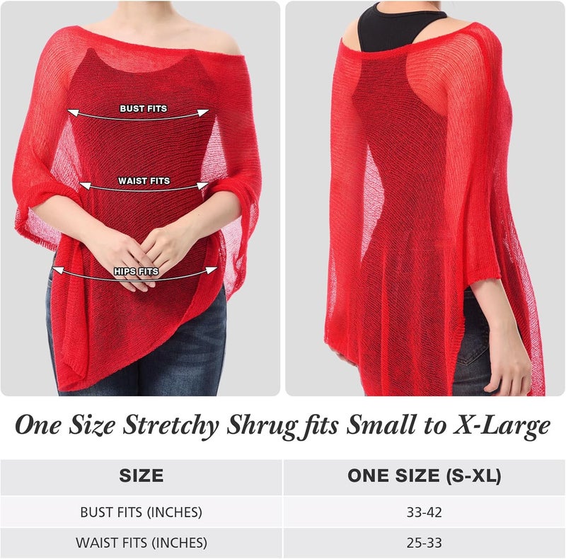 Jamntower 1 Pcs Women Sheer Poncho Shrug Summer Sheer Blouse Top Lightweight Poncho Sheer Bolero for Formal Evening Dress - Image 2
